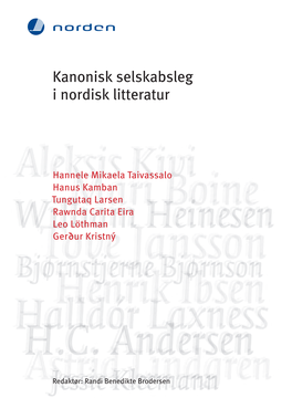 Kanonisk Selskabsleg I Nordisk Litteratur