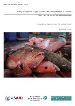 Survey of Deepwater Snapper, Grouper, and Emperor Fisheries in Moluccas