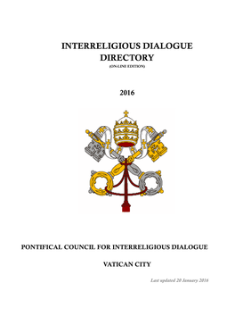 Interreligious Dialogue Directory 2016