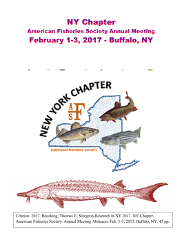 Sturgeon Research in NY 2017. NY Chapter, American Fisheries Society