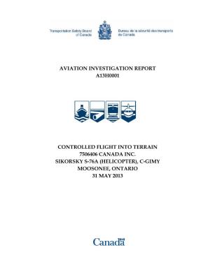 Aviation Investigation Report A13h0001