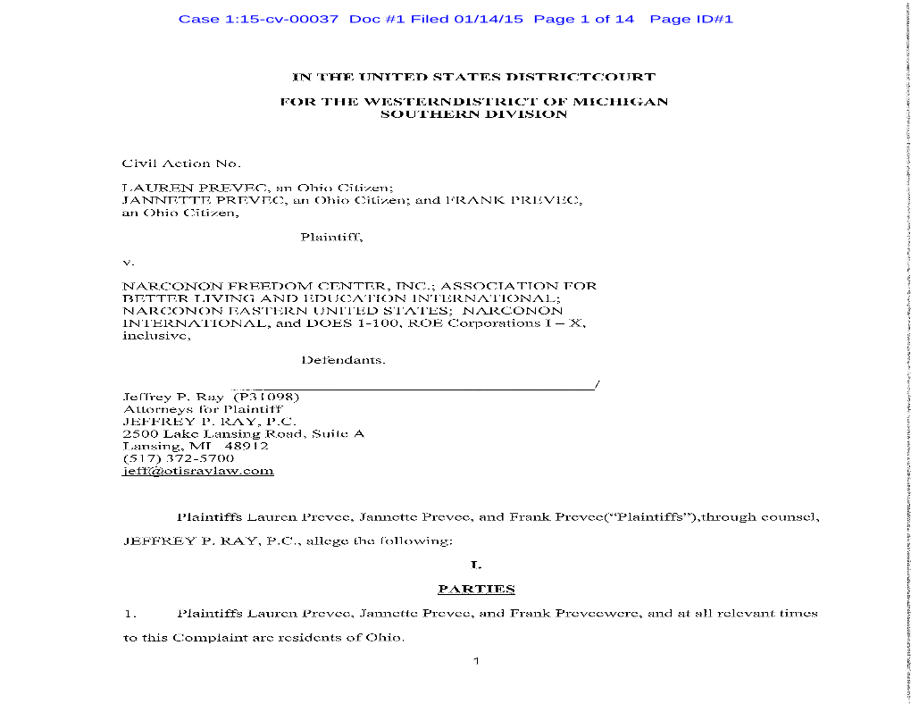 Case 1:15-Cv-00037 Doc #1 Filed 01/14/15 Page 1 of 14 Page ID#1