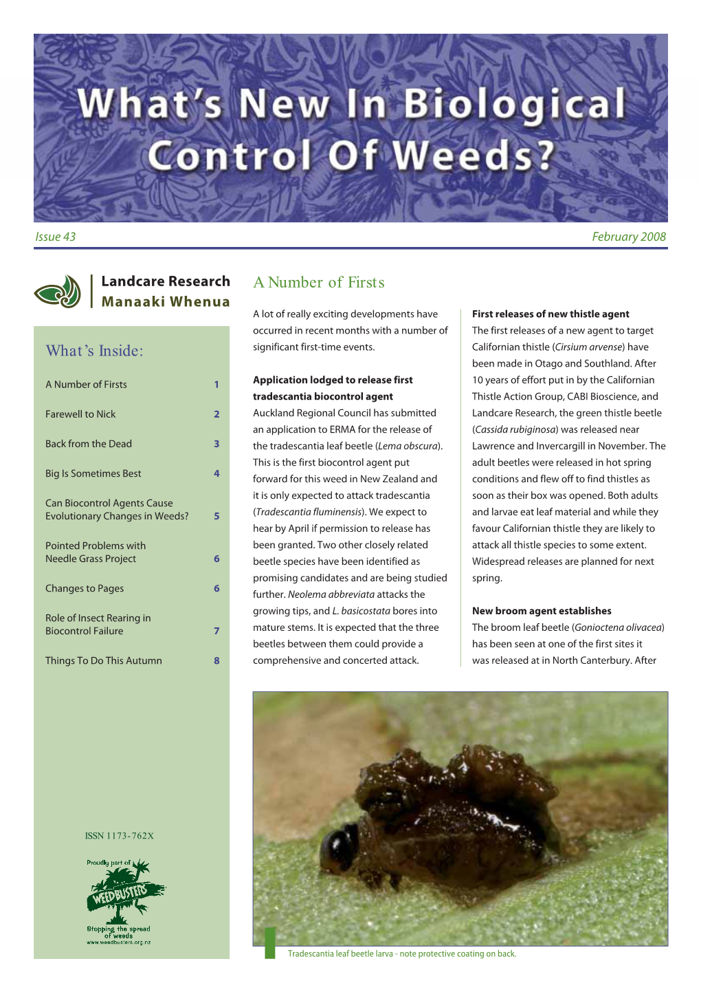 What's New in Biological Control of Weeds