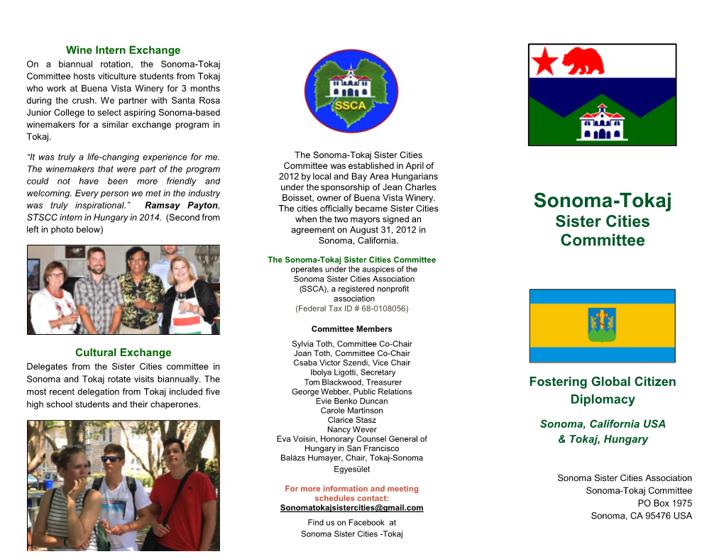 Download the Sonoma-Tokaj Brochure