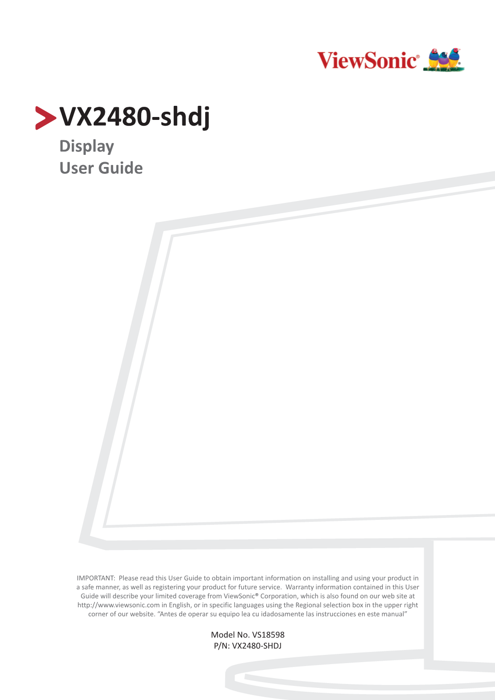 VX2480-Shdj Display User Guide