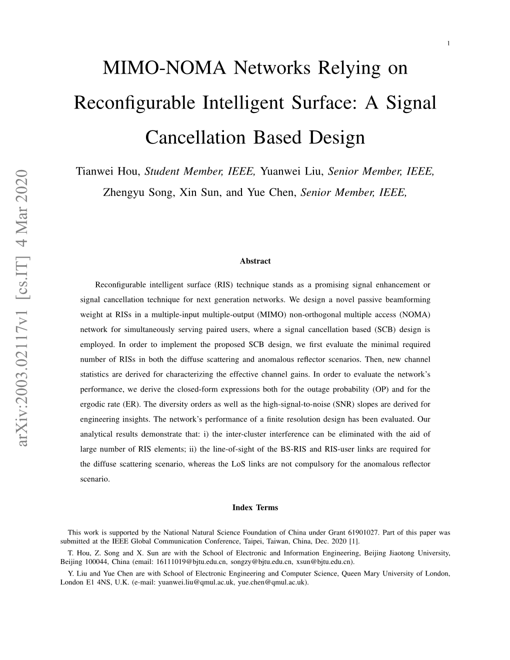 MIMO-NOMA Networks Relying on Reconfigurable Intelligent Surface