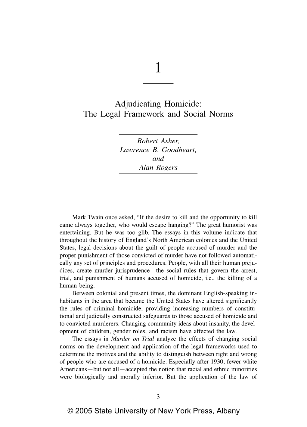 Adjudicating Homicide: the Legal Framework and Social Norms