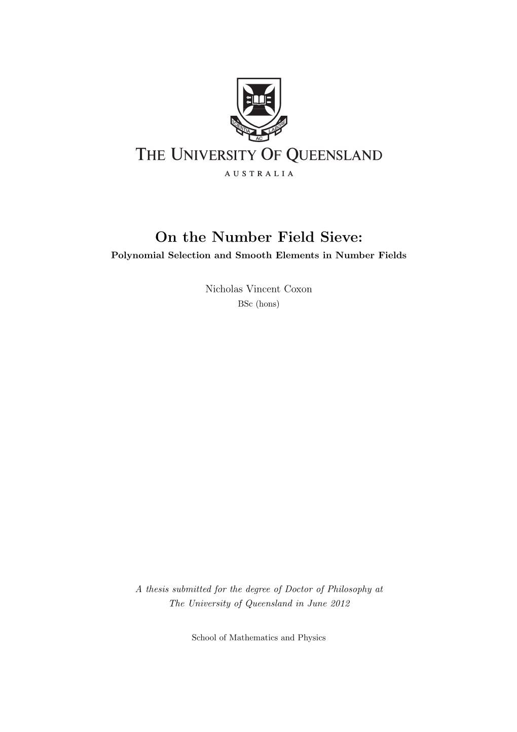 On the Number Field Sieve: Polynomial Selection and Smooth Elements in Number Fields