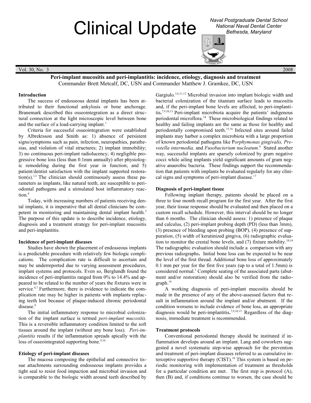 Local Delivery of Chemicotheraputic Agents in Periodontal Therapy s1