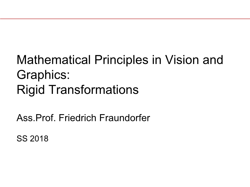 Rigid Transformations