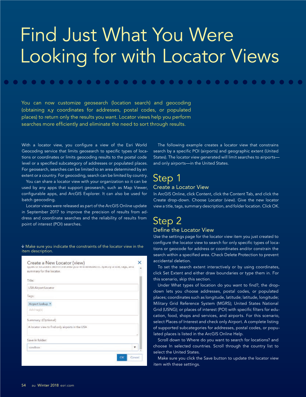 Find Just What You Were Looking for with Locator Views