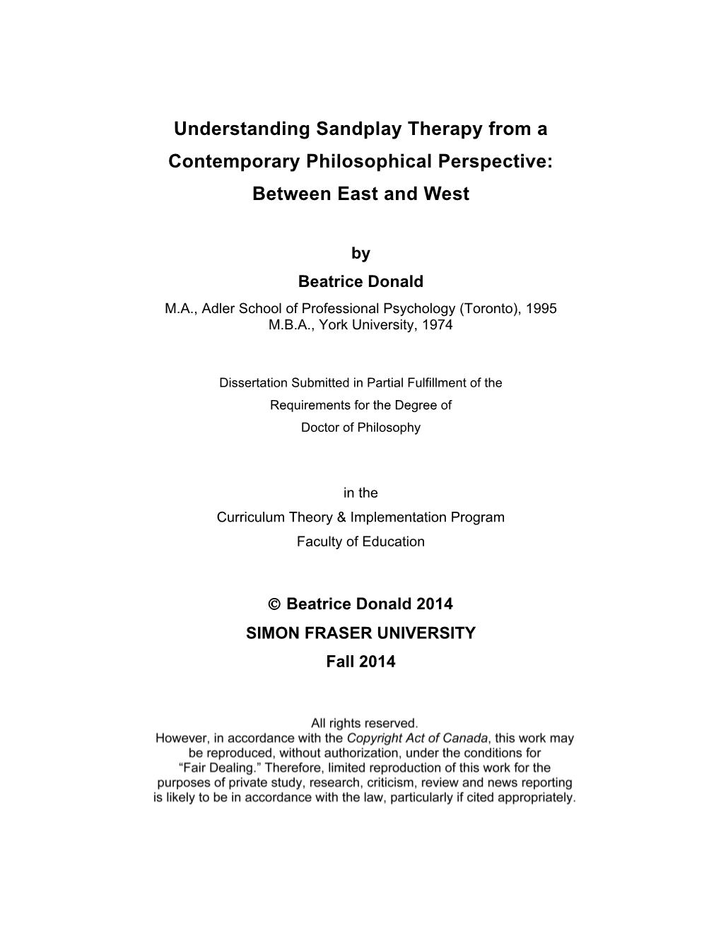 Understanding Sandplay Therapy from a Contemporary Philosophical Perspective: Between East and West