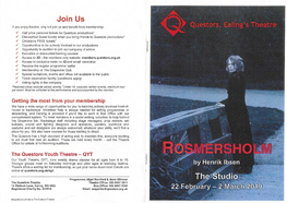 ROSMERSHOLM by Henrik Ibsen the Studio