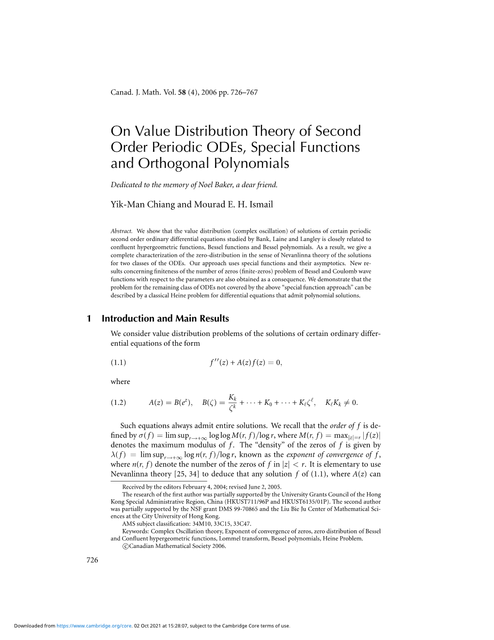 on-value-distribution-theory-of-second-order-periodic-odes-special