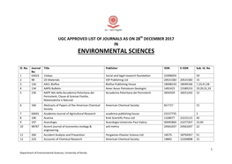 Environmental Sciences