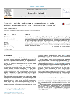 Technology and the Good Society: a Polemical Essay on Social Ontology, Political Principles, and Responsibility for Technology*
