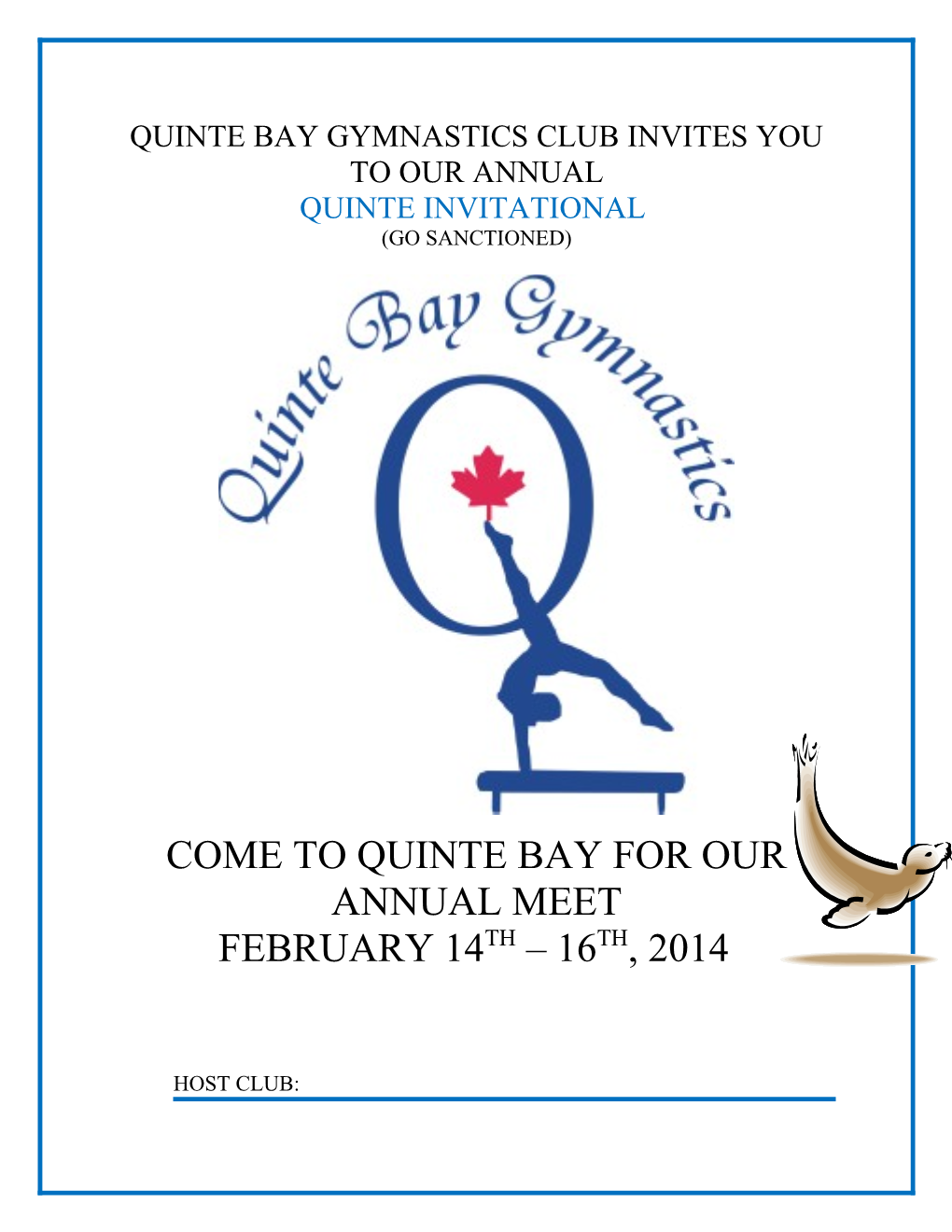 Quinte Bay Gymnastics Club Invites You to Our Annual