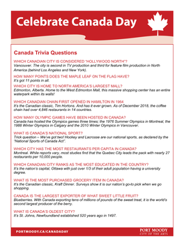 Canada Trivia Questions
