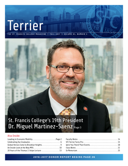 St. Francis College, Terrier, Fall 2017, Volume 81, Number 1