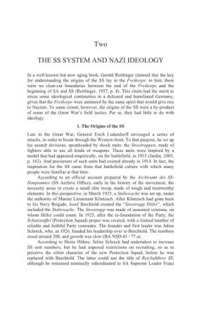 Two the SS SYSTEM and NAZI IDEOLOGY