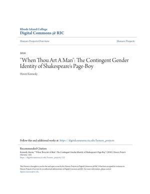 The Contingent Gender Identity of Shakespeare's Page-Boy