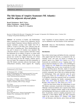 The Fish Fauna of Ampe`Re Seamount (NE Atlantic) and the Adjacent