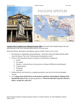 Pauline Epistles Overview