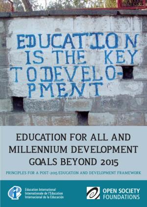 Education for All and Millennium Development