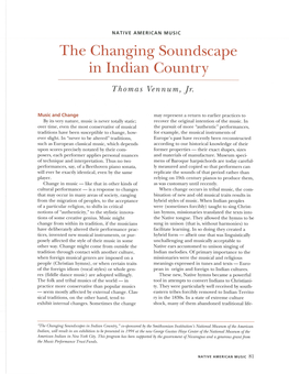 The Changing Soundscape in Indian Country