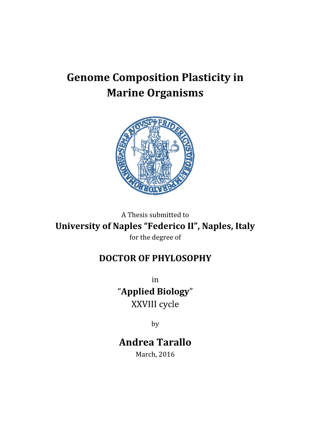 Genome Composition Plasticity in Marine Organisms