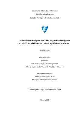 Proměnlivost Fylogenetické Struktury Travinné Vegetace V Lotyšsku V Závislosti Na Změnách Půdního Chemismu