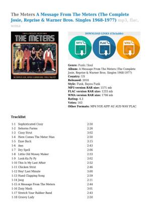 The Meters a Message from the Meters (The Complete Josie, Reprise & Warner Bros