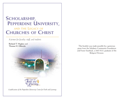 Scholarship, Pepperdine University, and the Legacy of Churches of Christ