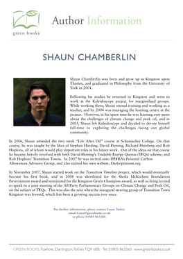 Shaun Chamberlin Author Info AI