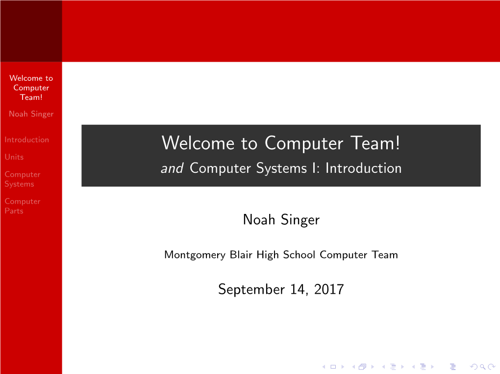 And Computer Systems I: Introduction Systems