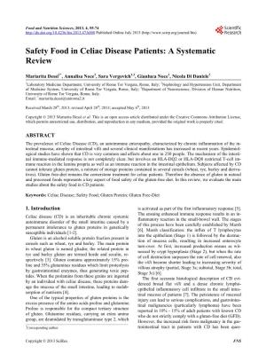 Safety Food in Celiac Disease Patients: a Systematic Review