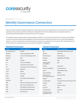 Identity Governance Connectors