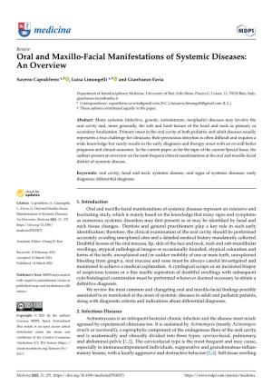 Oral and Maxillo-Facial Manifestations of Systemic Diseases: an Overview