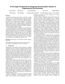 A Two-Stage Framework for Designing Visual Analytics System in Organizational Environments