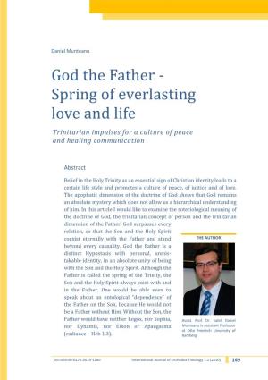 God the Father - Spring of Everlasting Love and Life Trinitarian Impulses for a Culture of Peace and Healing Communication
