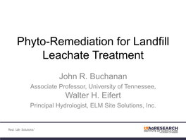 Phyto-Remediation for Landfill Leachate Treatment