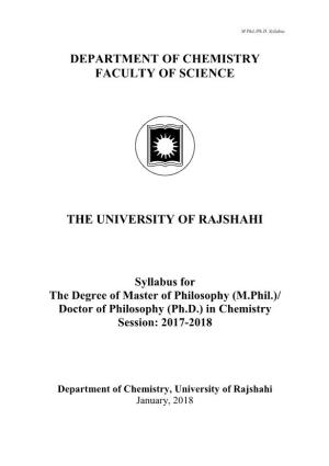 Department of Chemistry Faculty of Science
