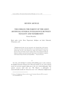 Review Article the Child Is the Parent of the Geist