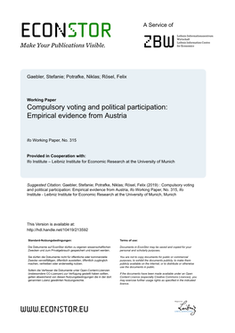 Compulsory Voting and Political Participation: Empirical Evidence from Austria
