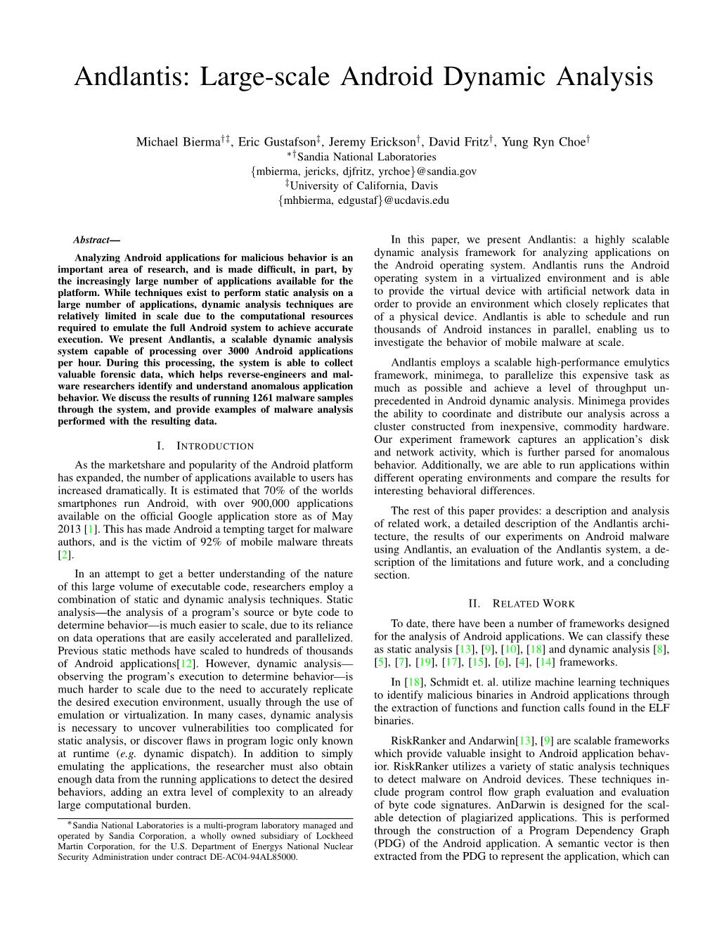 Large-Scale Android Dynamic Analysis