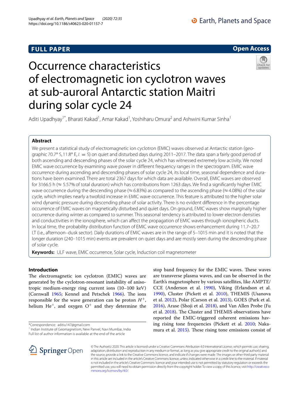 Occurrence Characteristics of Electromagnetic Ion Cyclotron