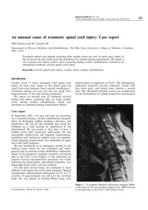 An Unusual Cause of Traumatic Spinal Cord Injury: Case Report