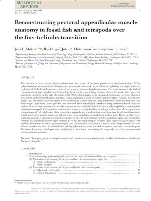 Reconstructing Pectoral Appendicular Muscle Anatomy in Fossil Fish and Tetrapods Over the Fins-To-Limbs Transition