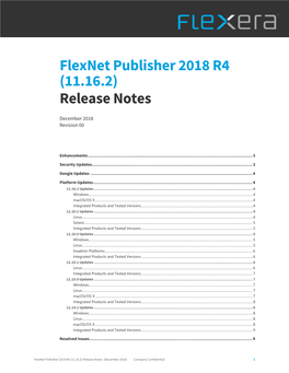 Flexnet Publisher Release Notes