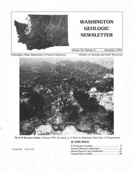 (Washington Geology), V, 18, No. 4, December 1990